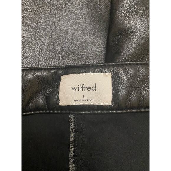 Aritzia Wilfred Melina Faux Leather Straight Leg Pants Womens Size 2 Black - Picture 2 of 8